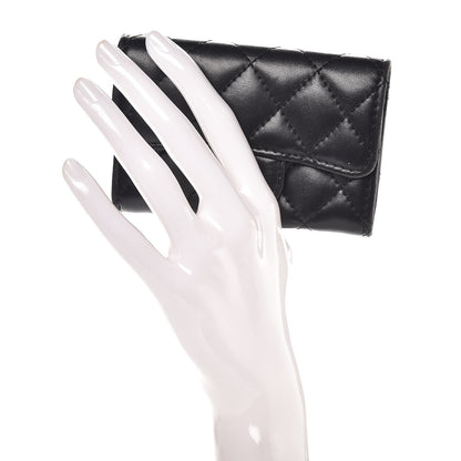 Chanel Lambskin Quilted Flap Card Holder Black 2 of 10