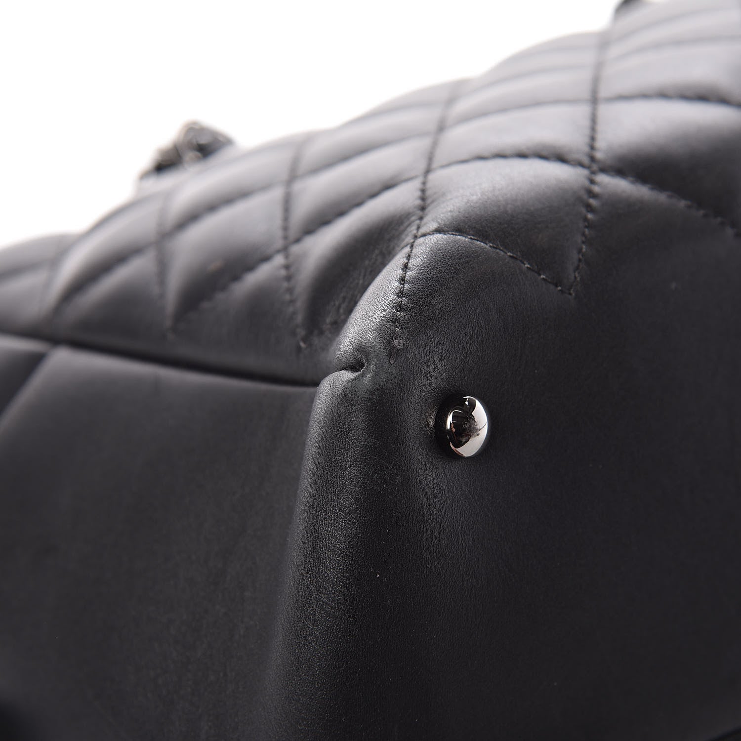 Chanel Calfskin Quilted Feather Weight Bowling Bag Black 17 of 19