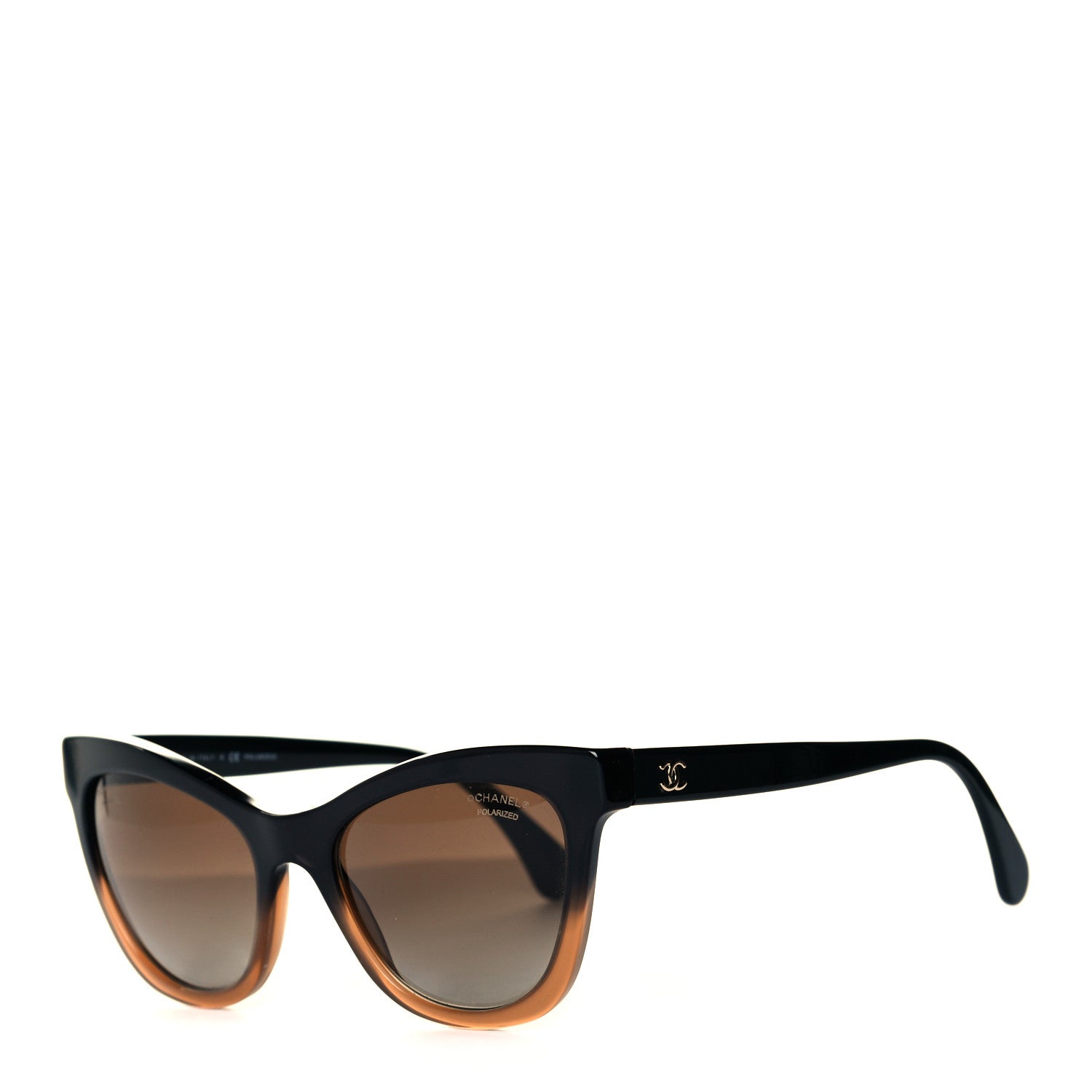 Chanel Acetate CC Cat Eye Summer Sunglasses 5350 Black Beige 1 of 6