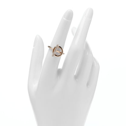 Hermes 18K Rose Gold Diamond PM Echappee Ring 52 6 2 of 5
