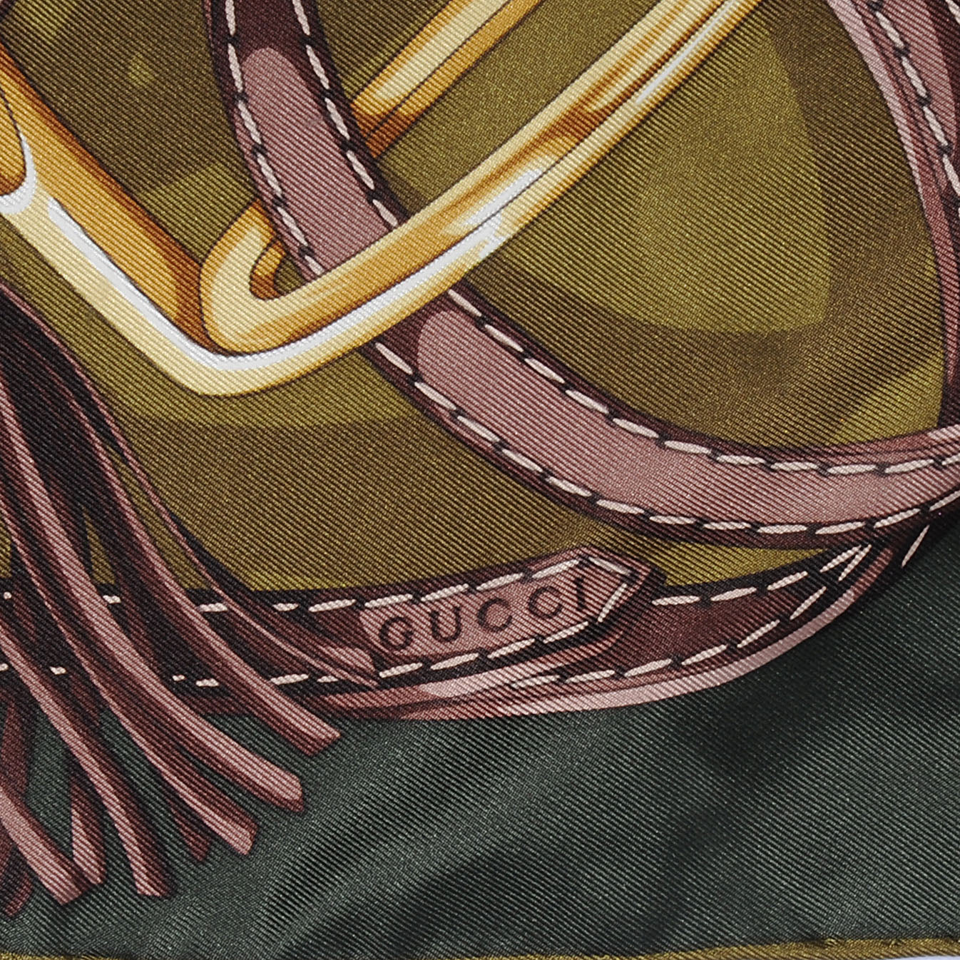 Gucci Silk Horsebit Print Scarf Green 3 of 3