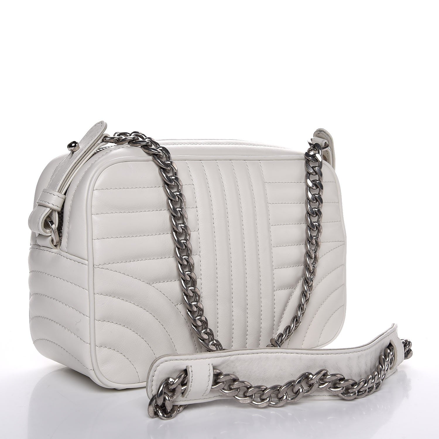 Prada Soft Calfskin Diagramme Crossbody Bag White 3 of 8