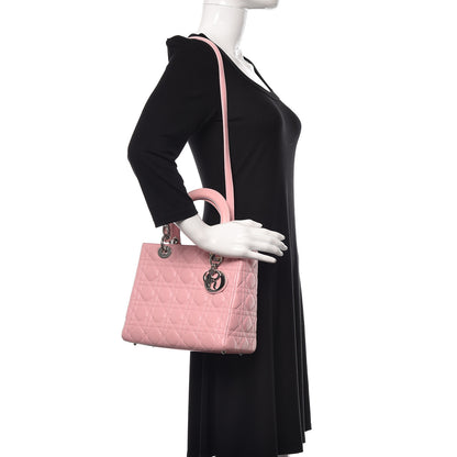 Christian Dior Lambskin Cannage Medium Lady Dior Pink 2 of 11