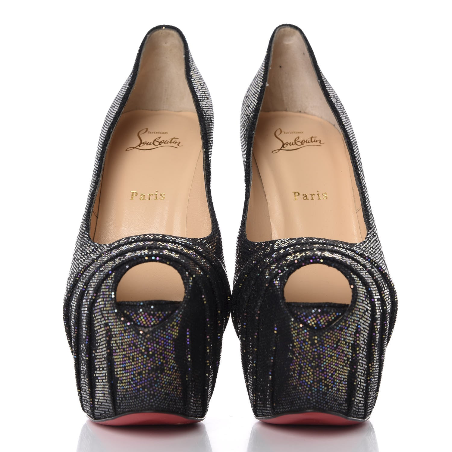 Christian Louboutin Glitter Spotlight Drapesse 160 Pumps 41 Blue Khol Black 2 of 9