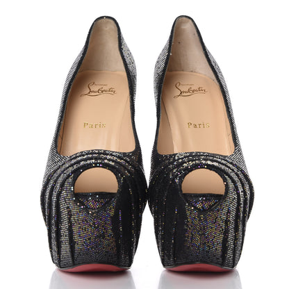 Christian Louboutin Glitter Spotlight Drapesse 160 Pumps 41 Blue Khol Black 2 of 9