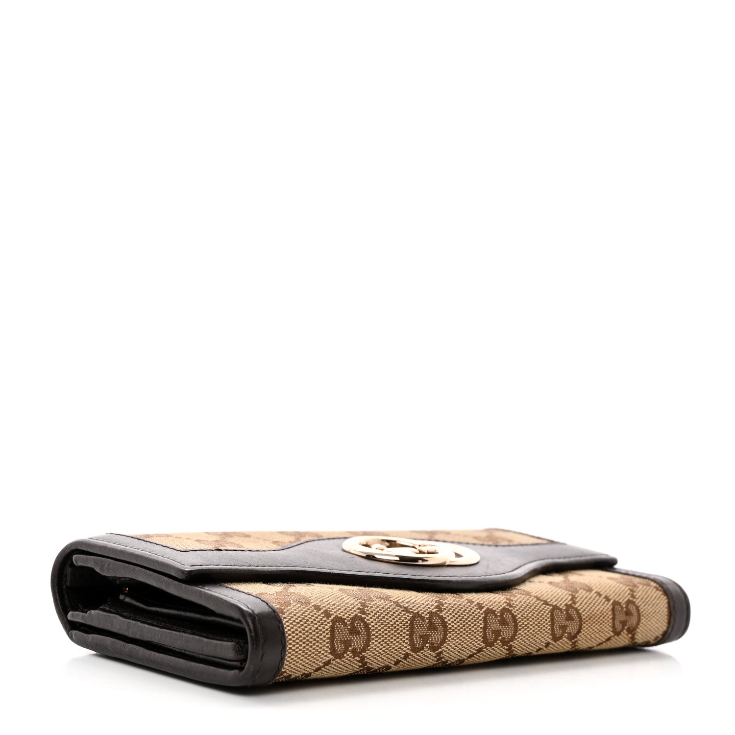 Gucci Monogram Margaux Calfskin Sukey Continental Wallet Beige Ebony Cocoa 4 of 9