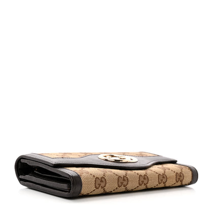 Gucci Monogram Margaux Calfskin Sukey Continental Wallet Beige Ebony Cocoa 4 of 9