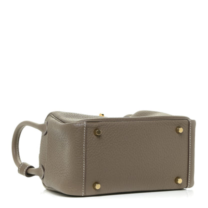 Hermes Taurillon Clemence Mini Lindy 20 Etoupe 4 of 12