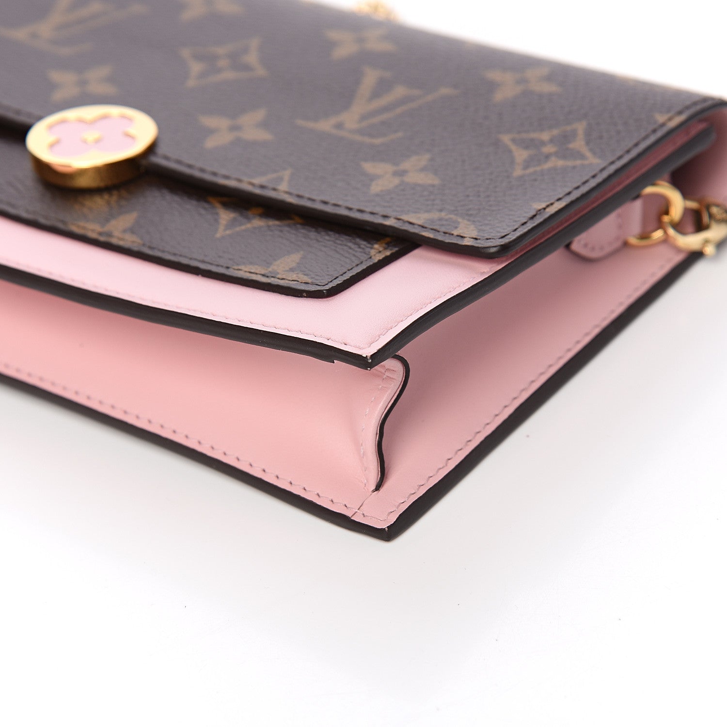 Louis Vuitton Monogram Flore Chain Wallet Rose Ballerine 8 of 10