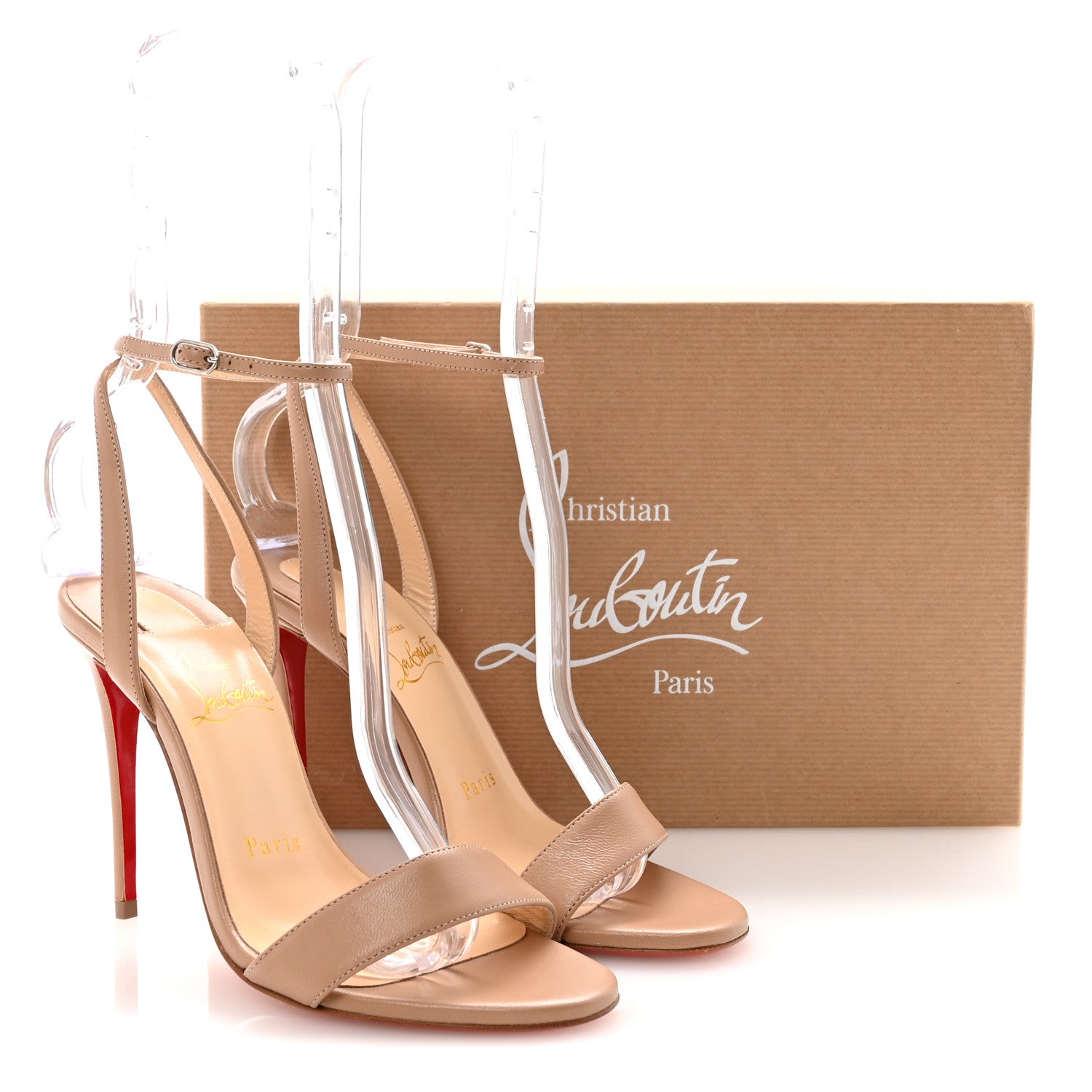 Christian Louboutin Nappa Loubigirl 100 Sandals 35.5 Nude 1851241