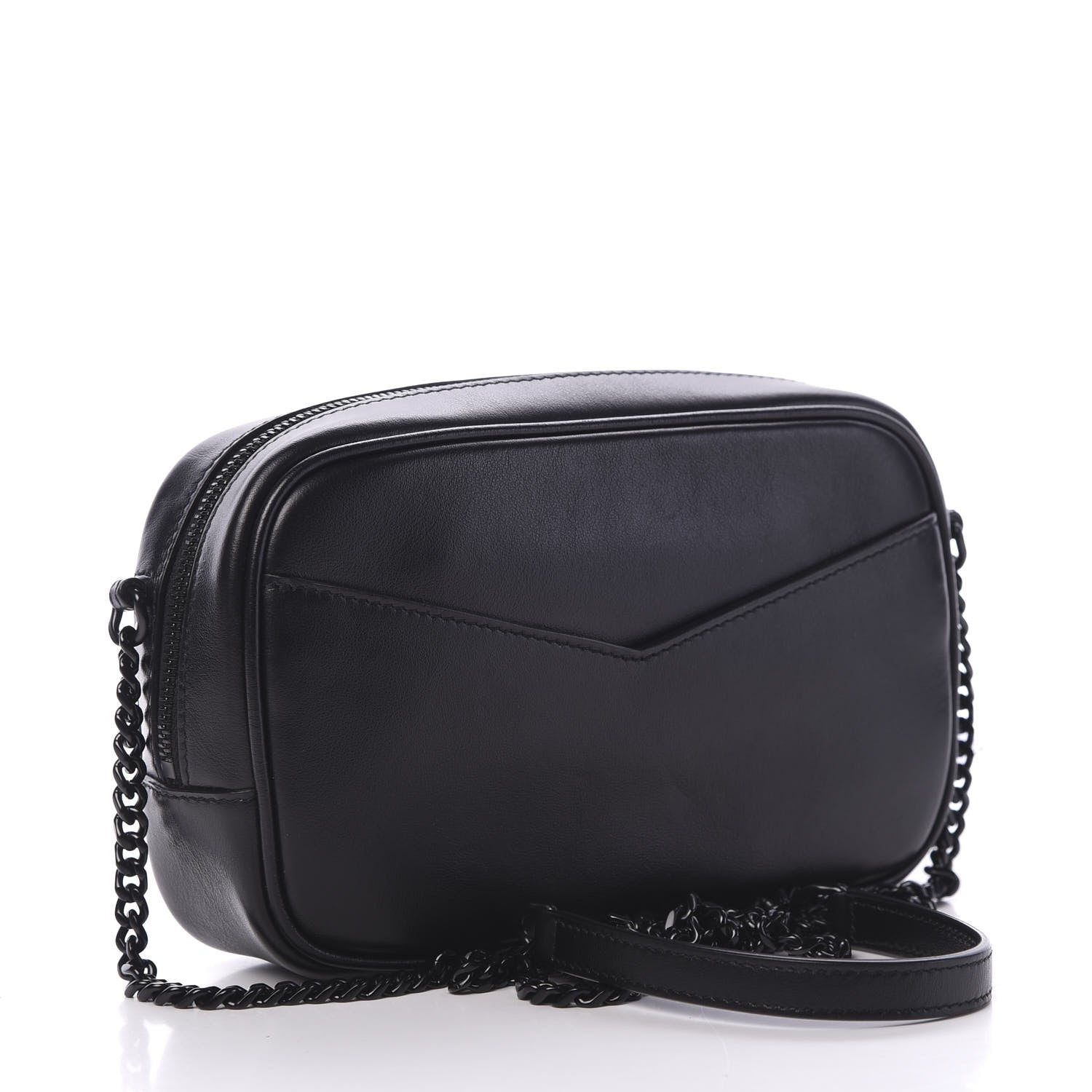 Saint Laurent Calfskin Tiger Burnout Monogram Lou Camera Bag Black 2 of 9