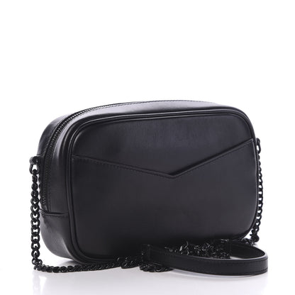 Saint Laurent Calfskin Tiger Burnout Monogram Lou Camera Bag Black 2 of 9