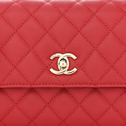 Chanel Caviar Quilted Mini Coco Handle Flap Red 8 of 13