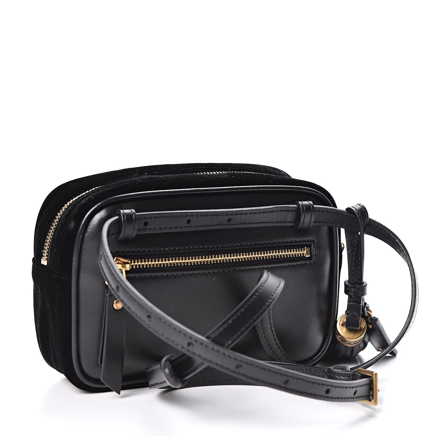 Velour Matelasse Monogram Lou Belt Bag Black