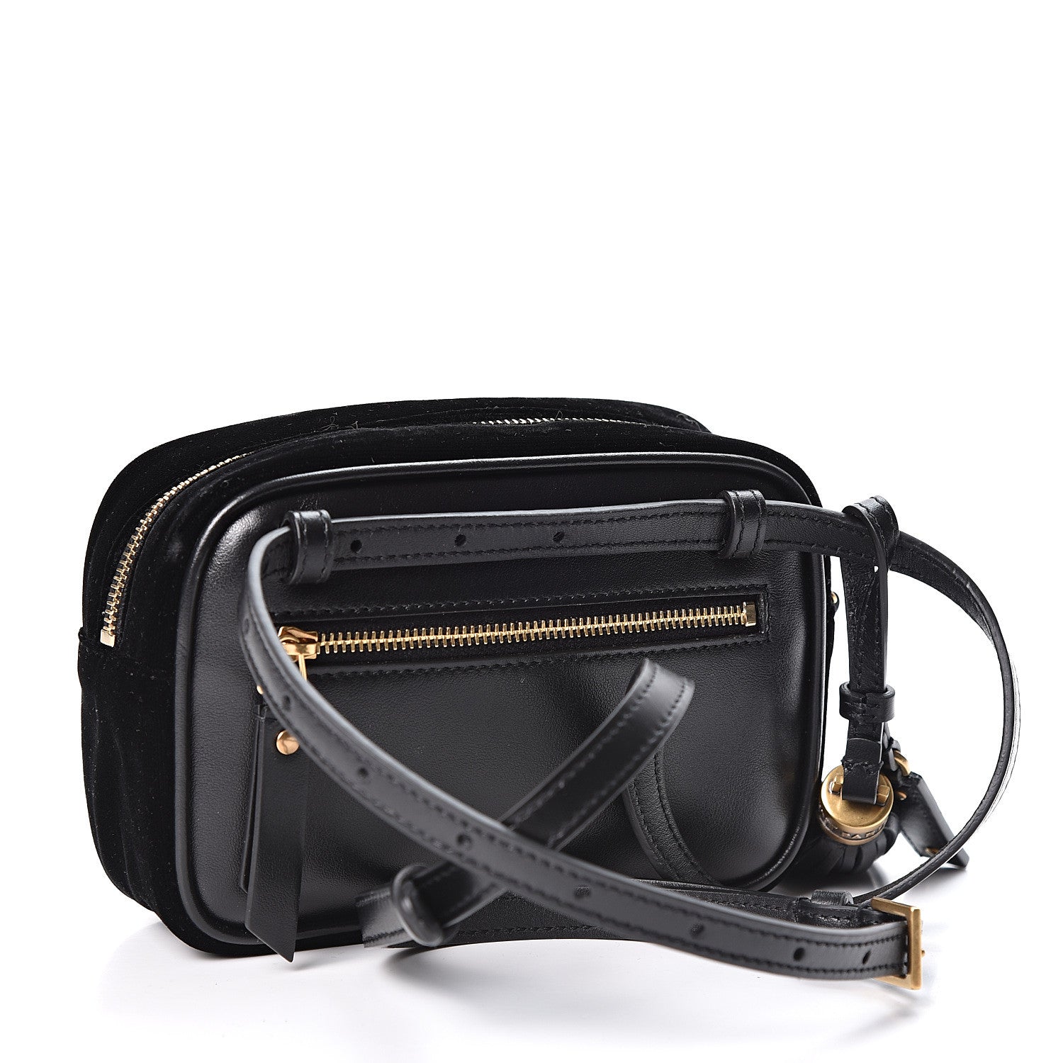 Saint Laurent Velour Matelasse Monogram Lou Belt Bag Black 2 of 9