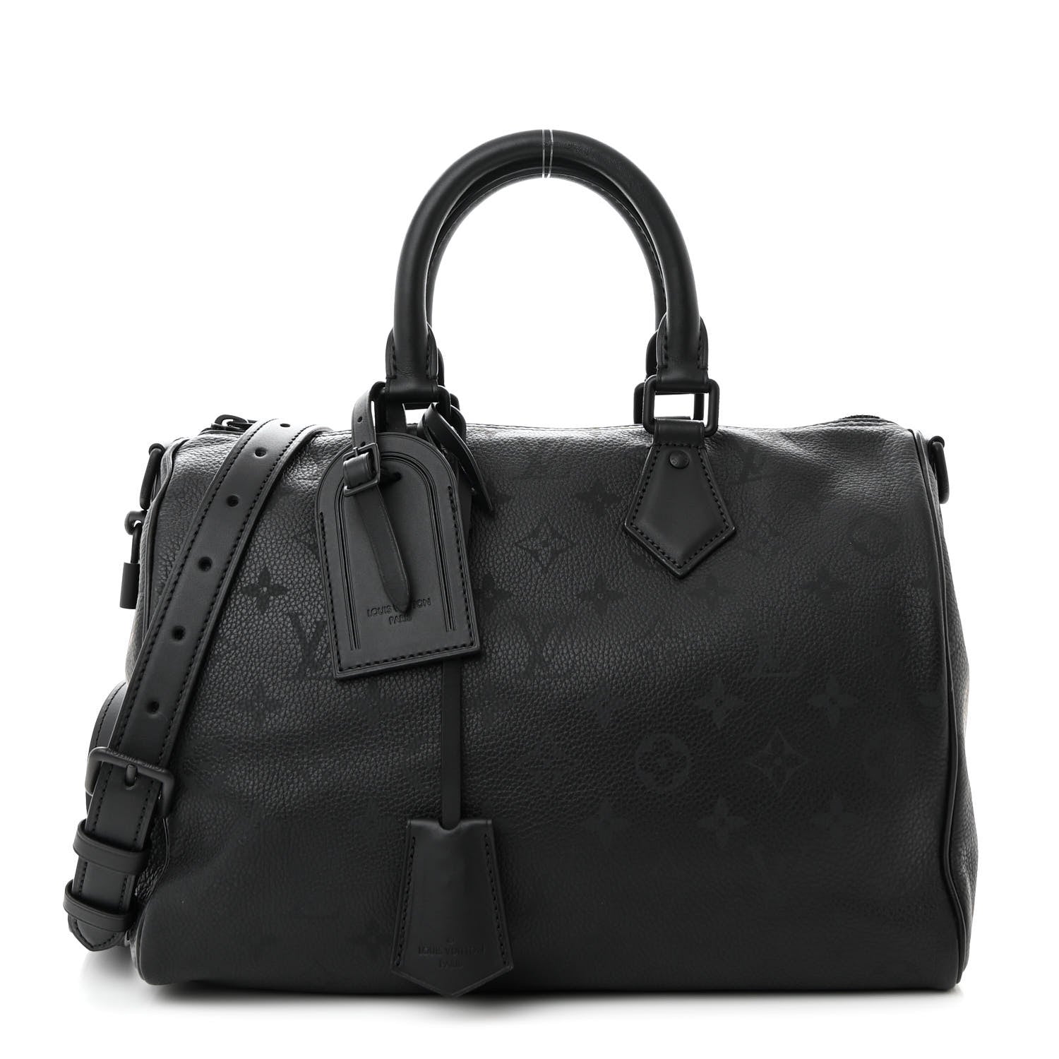 Louis Vuitton Calfskin Monogram Speedy P9 Bandouliere 30 Ultra Black 1 of 11