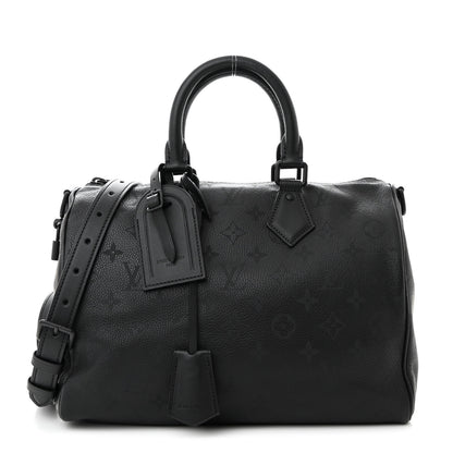 Louis Vuitton Calfskin Monogram Speedy P9 Bandouliere 30 Ultra Black 1 of 11