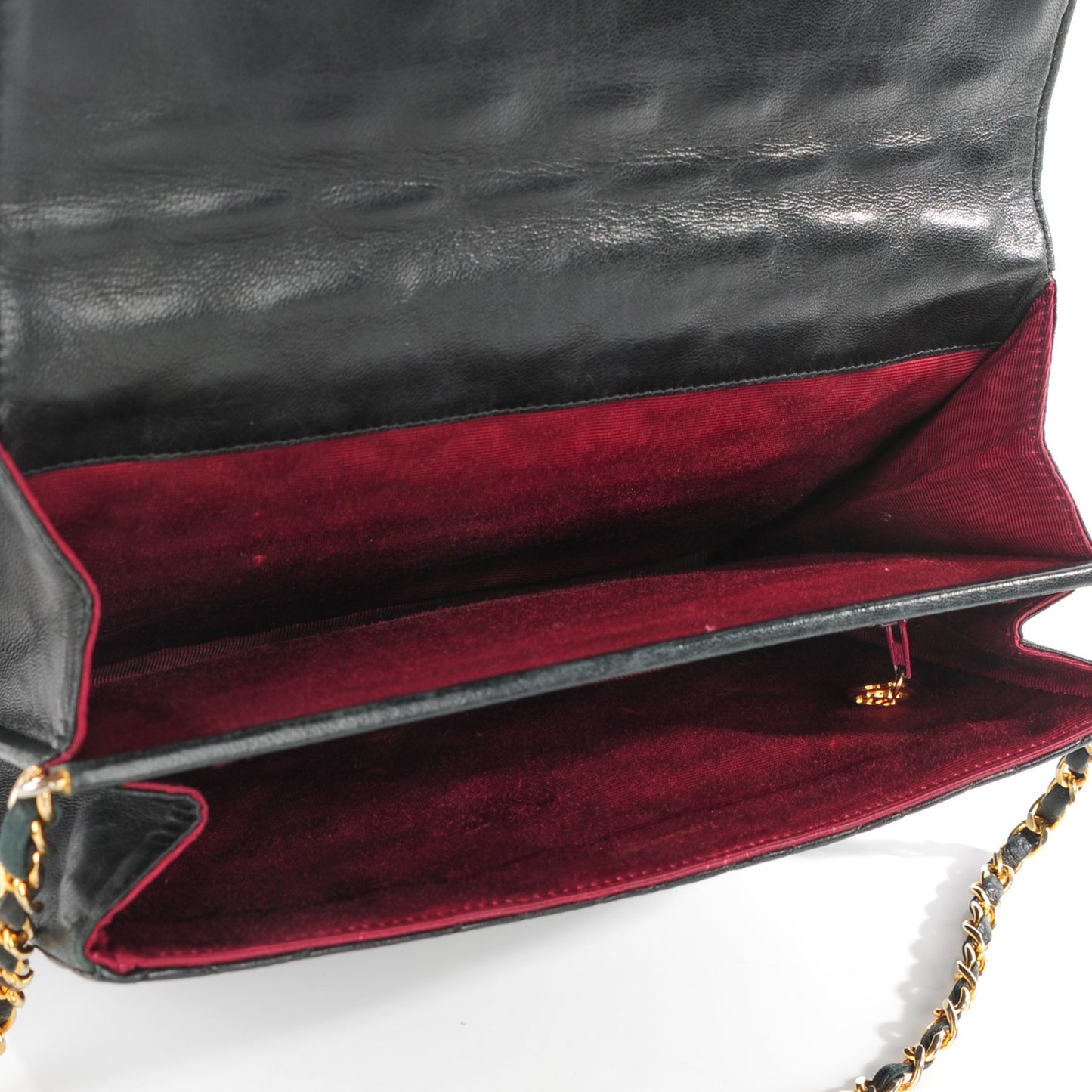 Lambskin Quilted Medium Single Flap Black