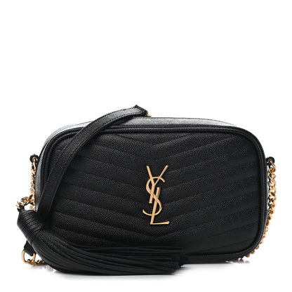 Saint Laurent Grain De Poudre Matelasse Monogram Mini Lou Camera Bag Black 1 of 9