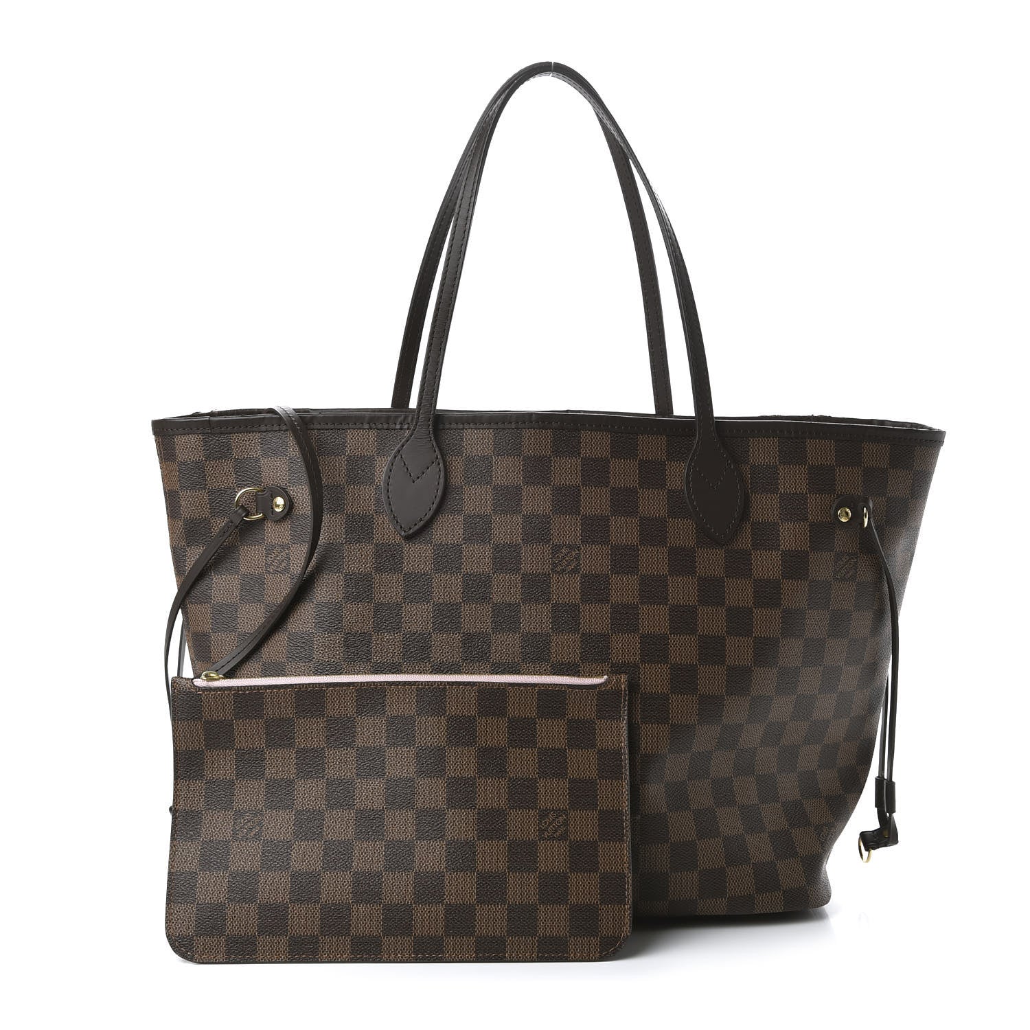 Louis Vuitton Damier Ebene Neo Neverfull MM Rose Ballerine 1 of 12