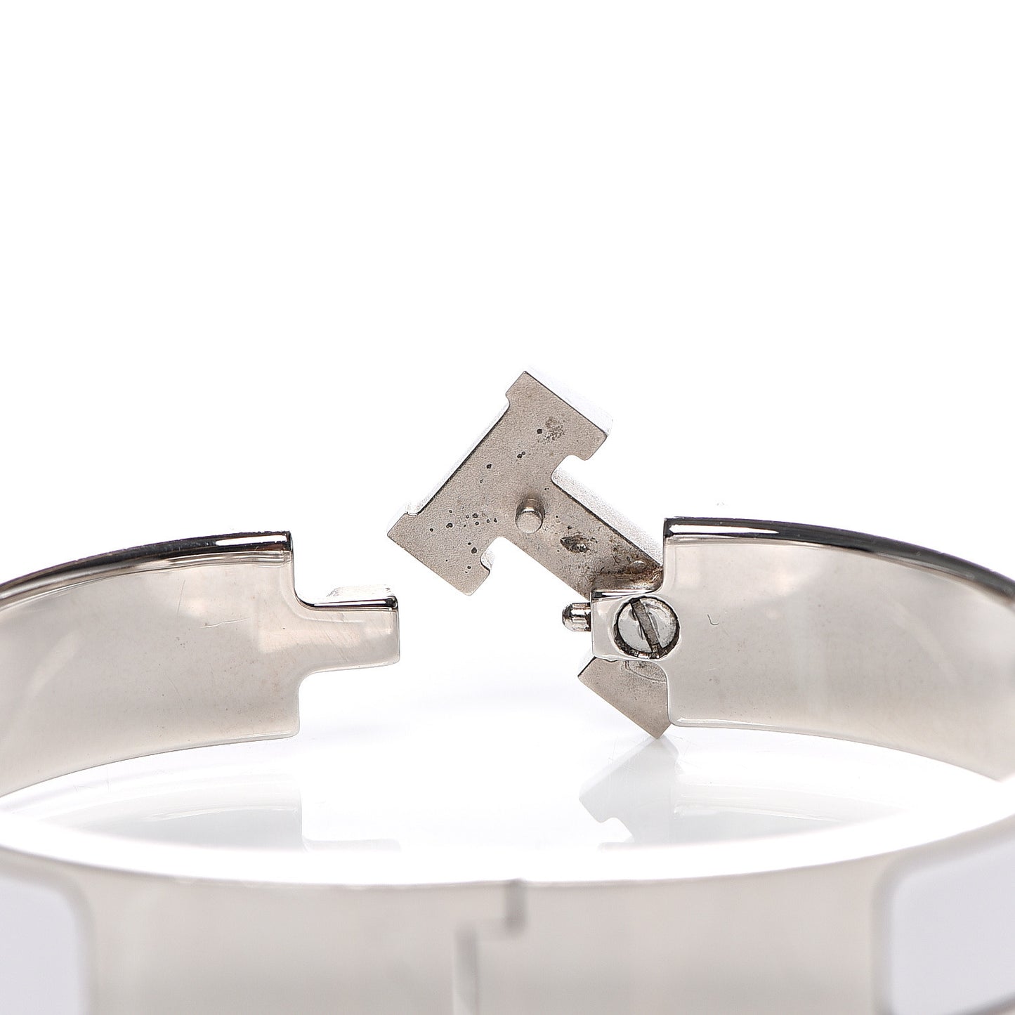 Enamel Narrow Clic Clac H Bracelet PM White