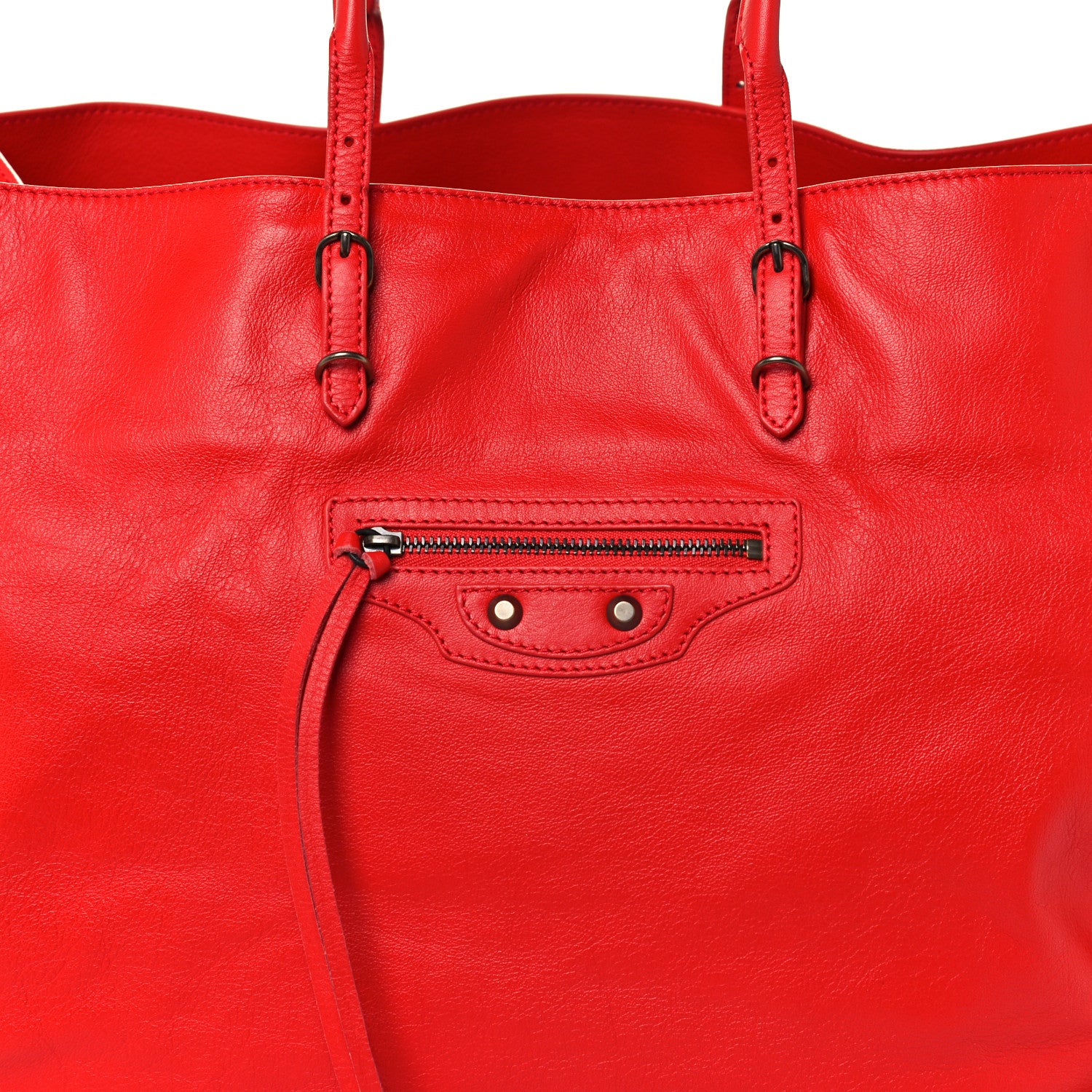 Balenciaga Veau Souple Papier A4 Zip Around Tote Rouge Cerise 8 of 10