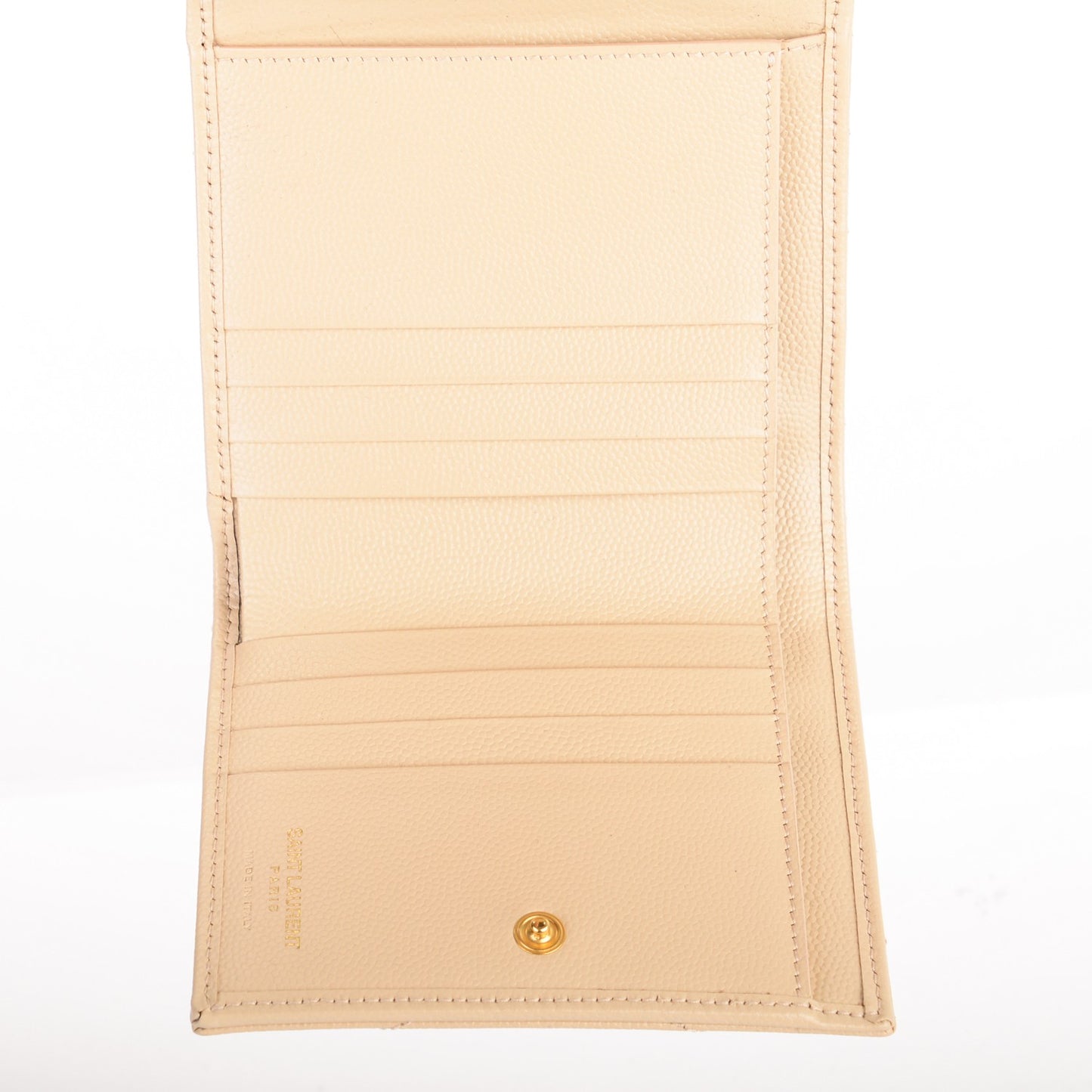 Grain De Poudre Matelasse Chevron Monogram Compact Wallet Nude Powder