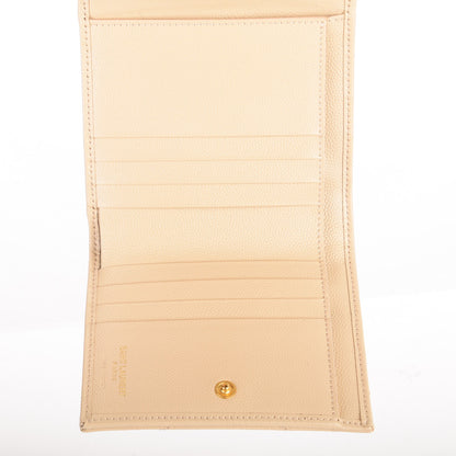 Saint Laurent Grain De Poudre Matelasse Chevron Monogram Compact Wallet Nude Powder 5 of 8