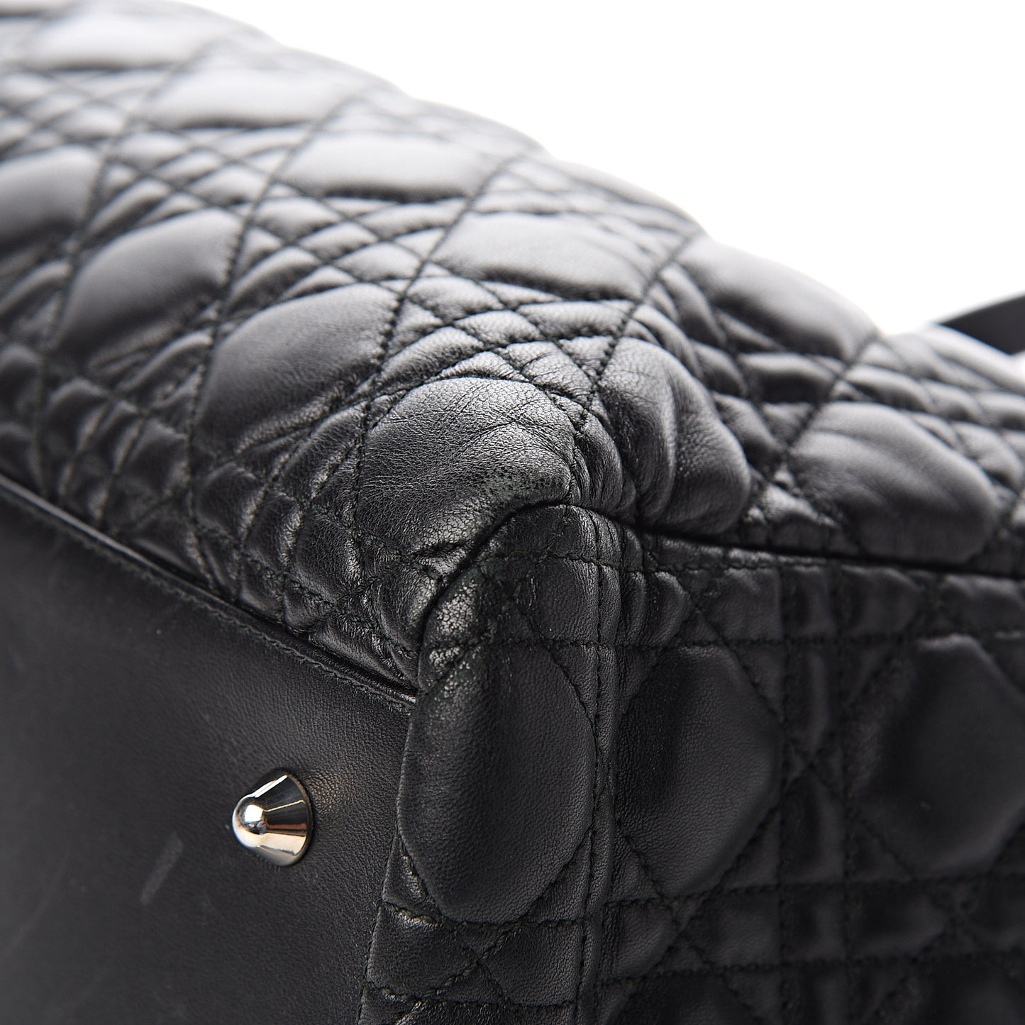 Lambskin Cannage Medium Dior Soft Shopping Tote Black