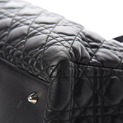 Christian Dior Lambskin Cannage Medium Dior Soft Shopping Tote Black 11 of 12