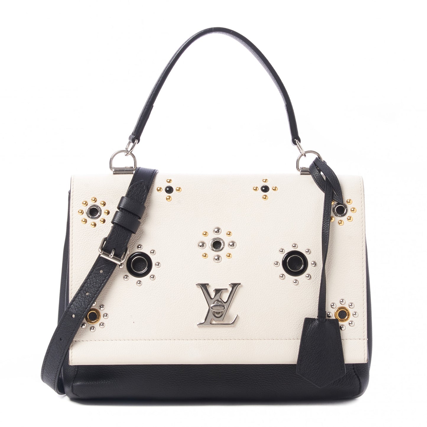 Calfskin Mechanical Flowers Lockme II Black White