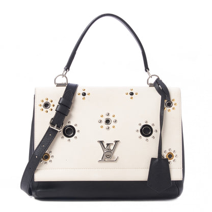 Louis Vuitton Calfskin Mechanical Flowers Lockme II Black White 1 of 11