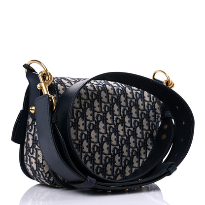 Christian Dior Oblique Flap Bag Navy Blue 3 of 12