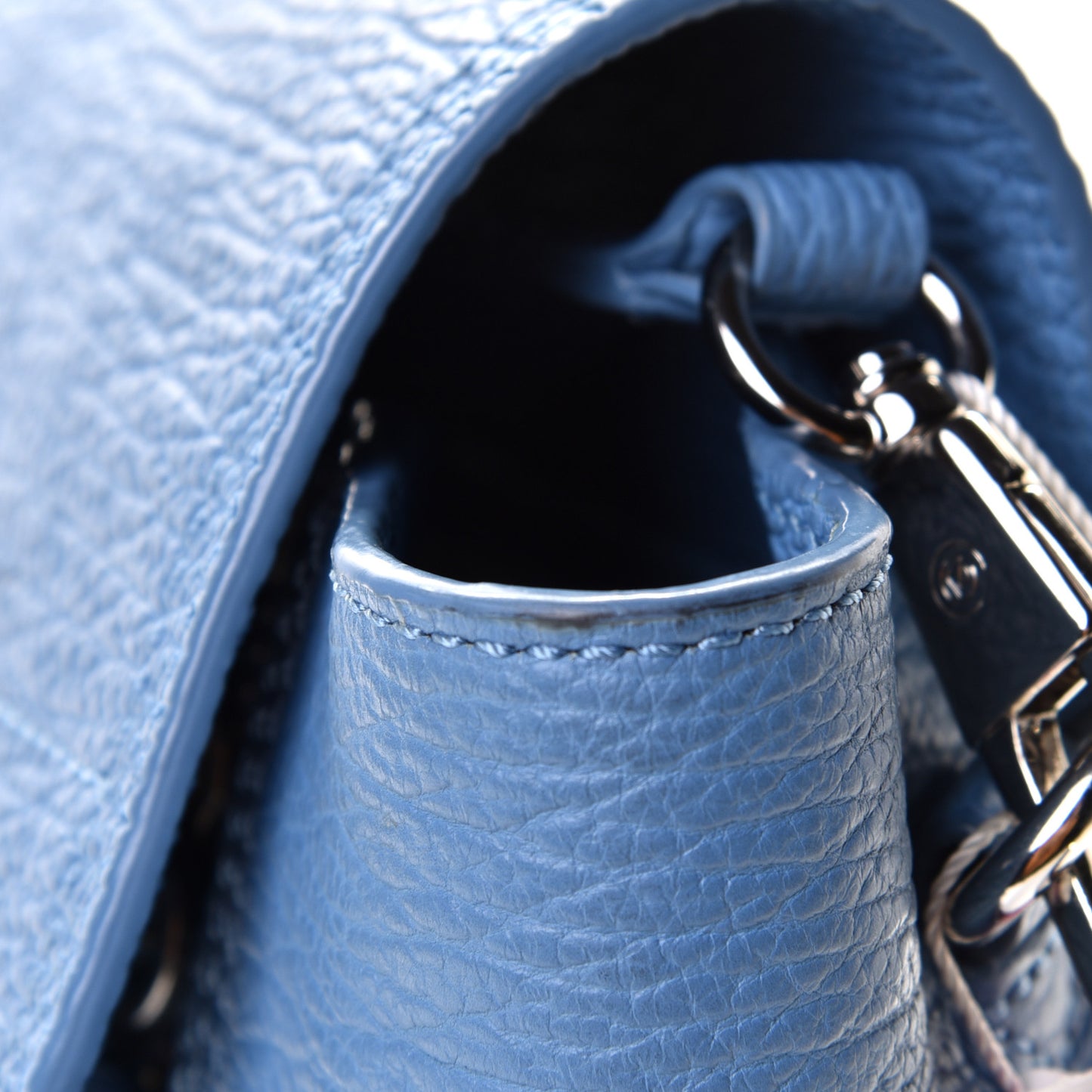 3.1 Textured Calfskin Medium Pashli Satchel Light Blue