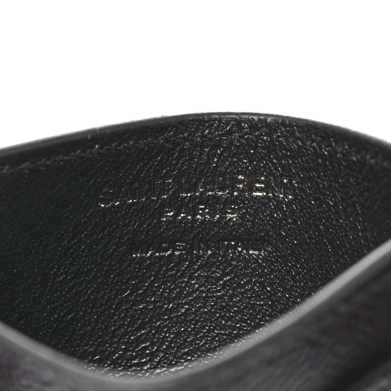 Saint Laurent Grain De Poudre Matelasse Chevron Monochrome Monogram Credit Card Case Black 6 of 8