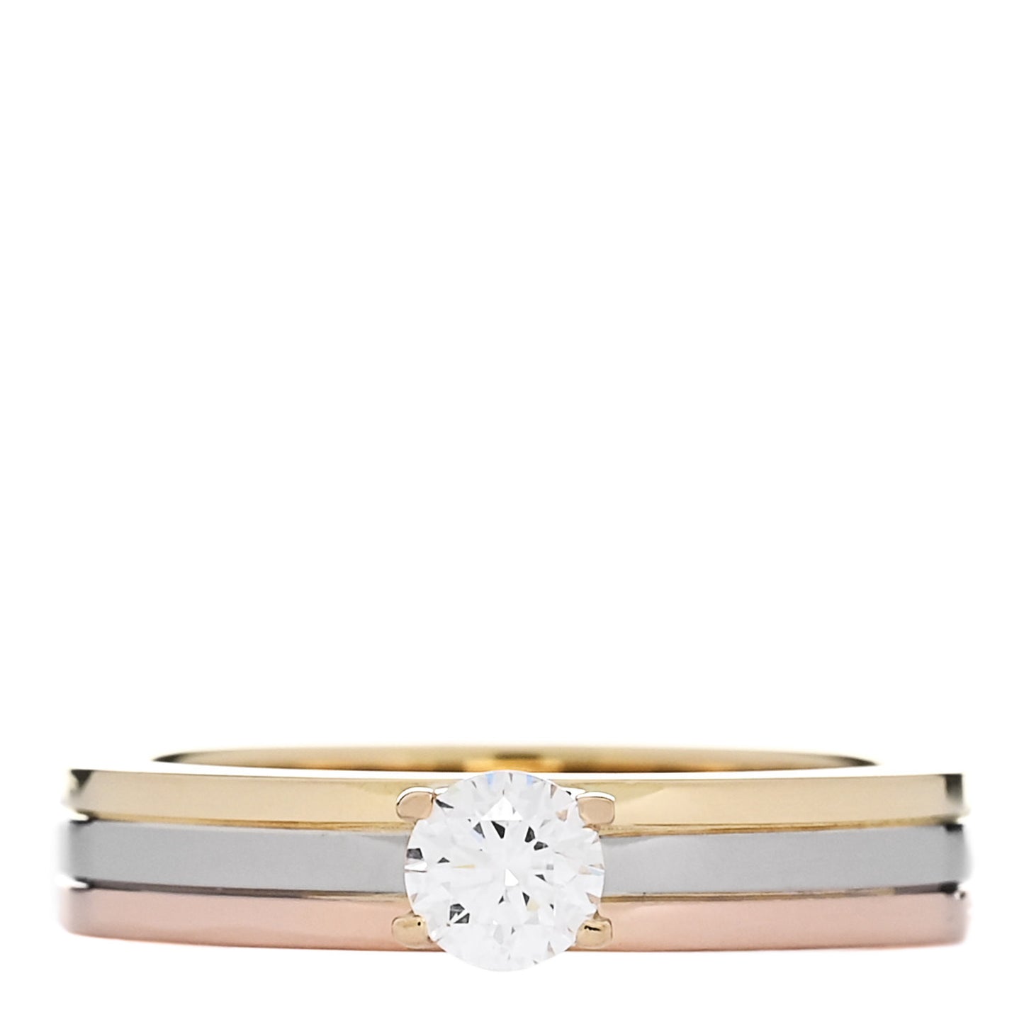 18K Pink Yellow White Gold Diamond .25ct Solitaire Trinity Engagement Ring 50 5.25