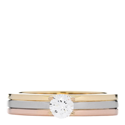 Cartier 18K Pink Yellow White Gold Diamond .25ct Solitaire Trinity Engagement Ring 50 5.25 1 of 7