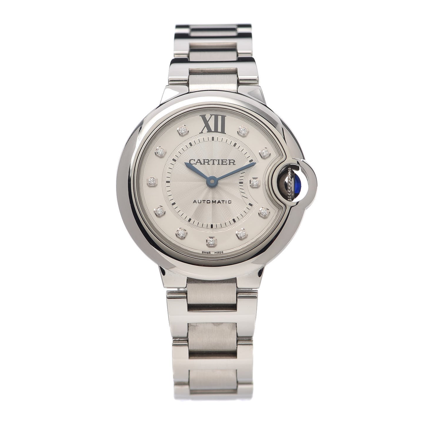 Stainless Steel Diamond 33mm Ballon Bleu De Cartier Automatic Watch