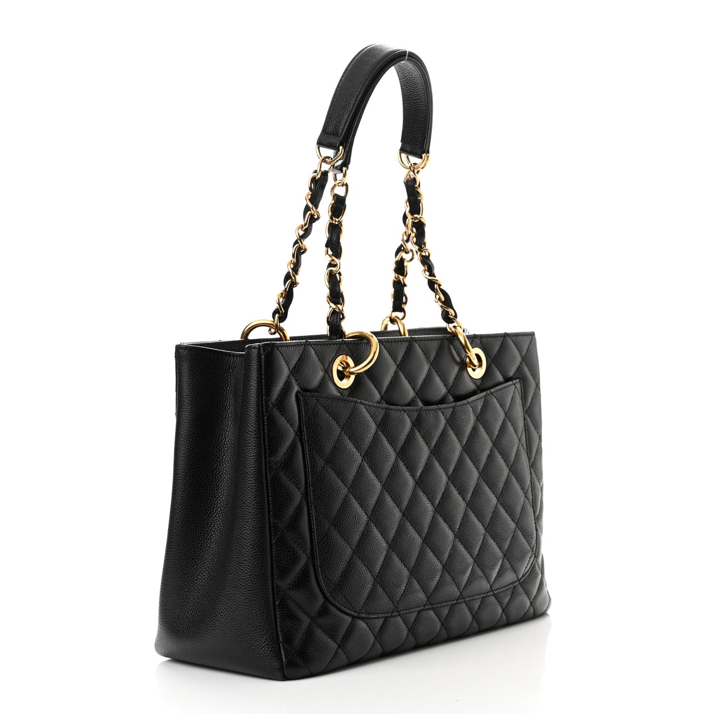 Caviar Quilted Grand Shopping Tote GST Black