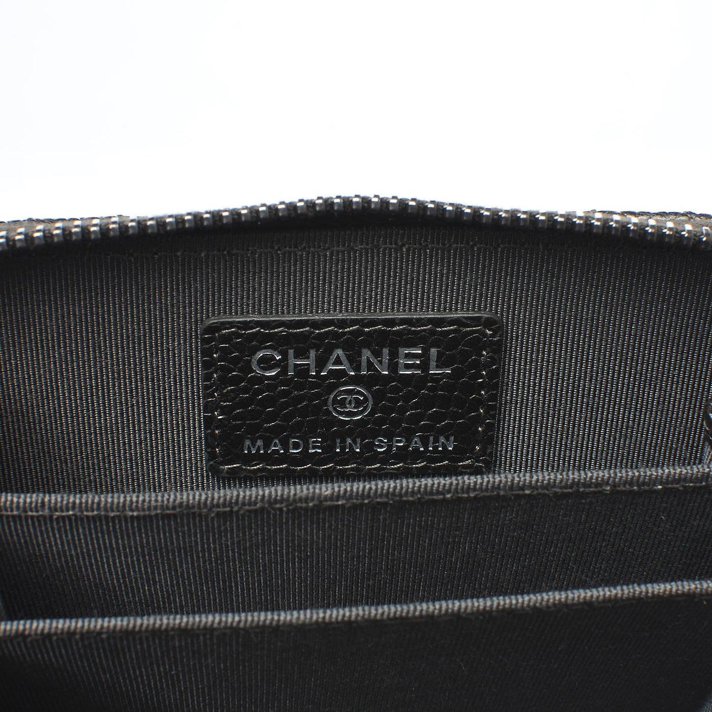 Caviar Quilted Zip Coin Purse Dark Green