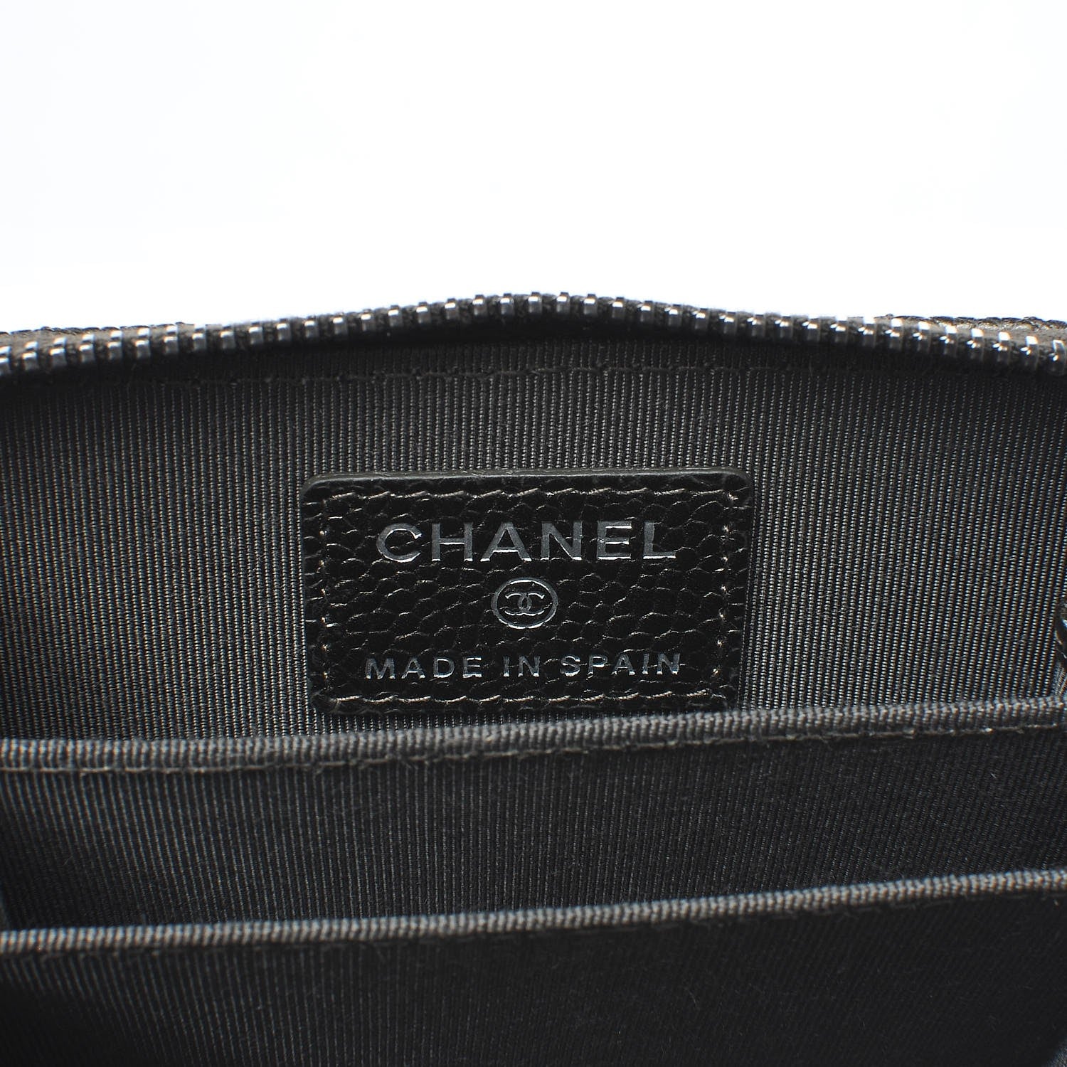 Chanel Caviar Quilted Zip Coin Purse Dark Green 6 of 7