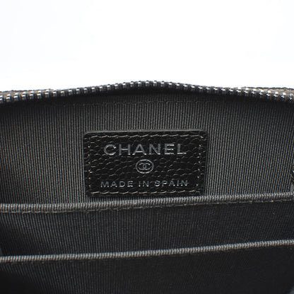 Chanel Caviar Quilted Zip Coin Purse Dark Green 6 of 7