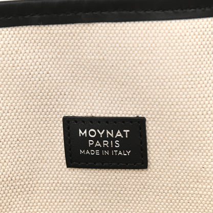 Moynat Grained Calfskin Canvas 1920 Oh! Tote Ruban MM Carbon Silver 6 of 12