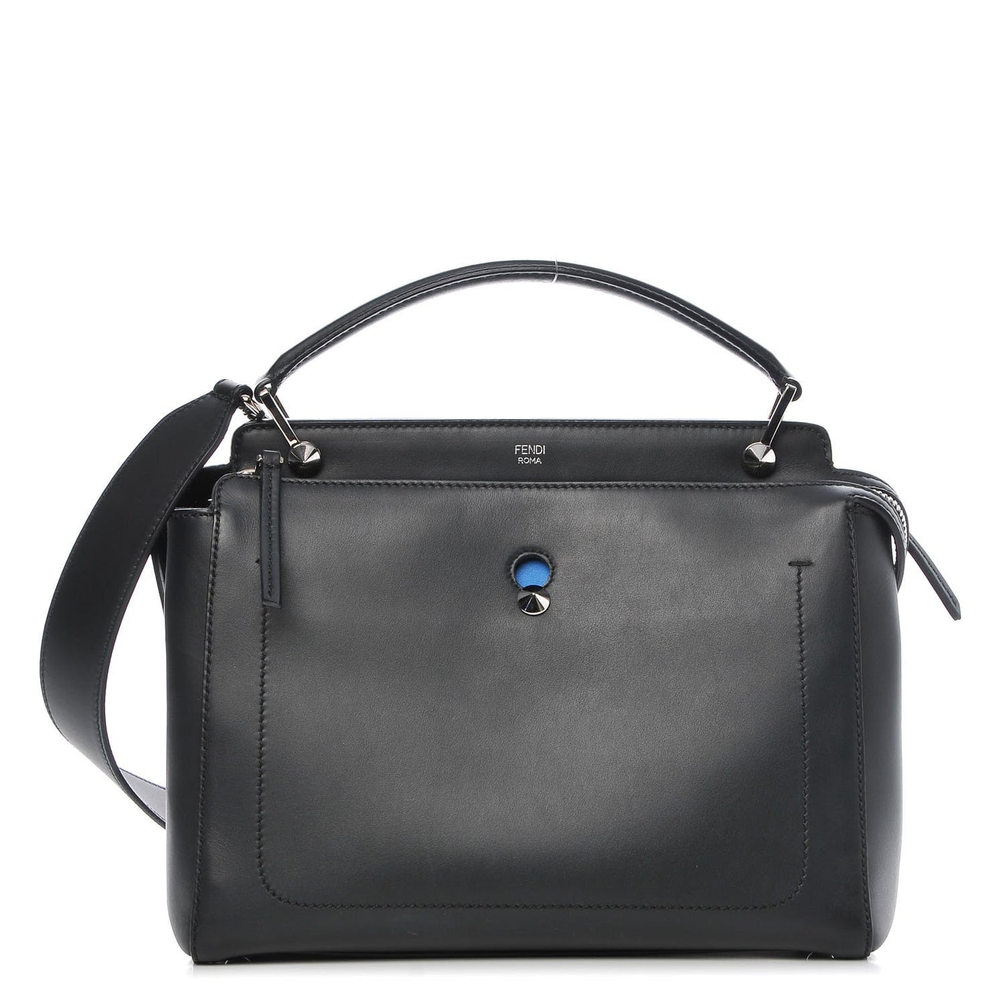 Vitello Baltico Dolce DotCom Satchel Black Blue Royal