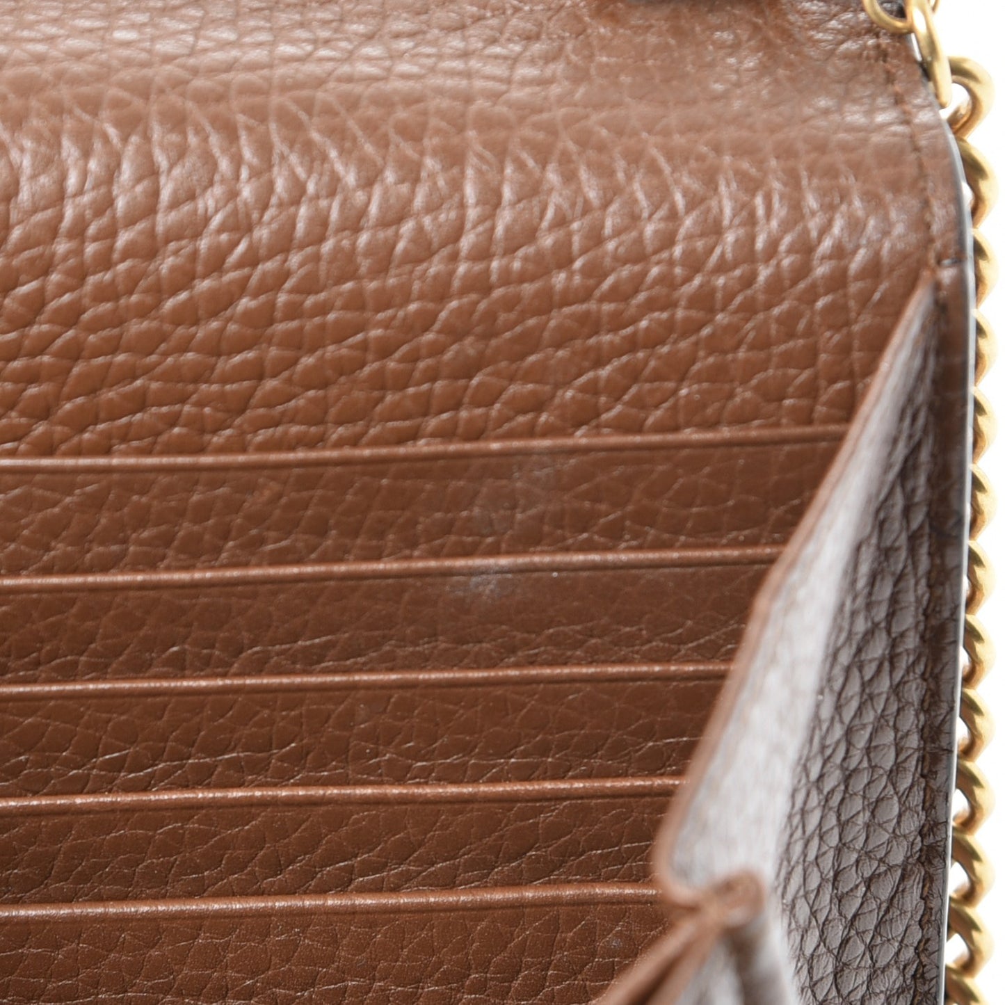 Cellarius Calfskin GG Marmont Chain Wallet Nut Brown