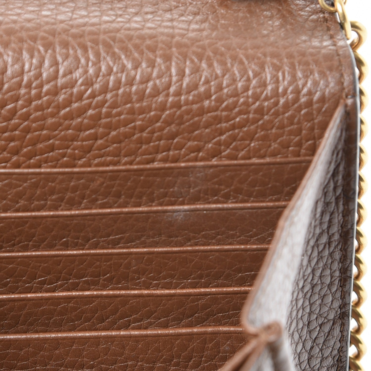 Gucci Cellarius Calfskin GG Marmont Chain Wallet Nut Brown 13 of 13