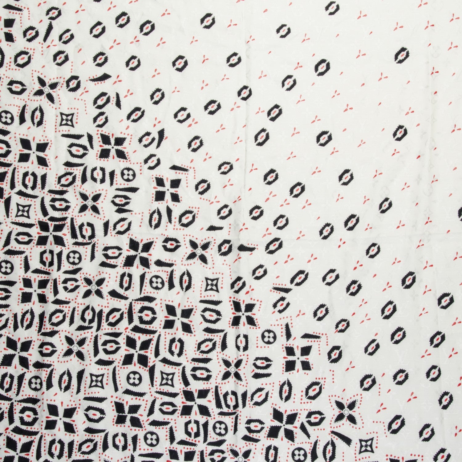 Louis Vuitton Silk Wool Monogram Graphic Scarf Black 1 of 6