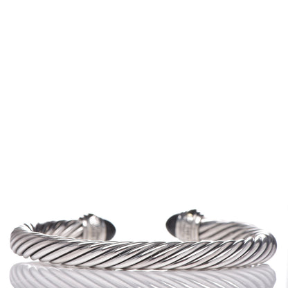 David Yurman Sterling Silver 14K Yellow Gold Black Onyx 7mm Cable Classics Bracelet 3 of 5