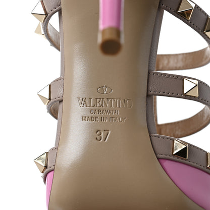 Valentino Garavani Patent Rockstud 90mm Cage Mules 37 Pink Orchid Poudre 6 of 9