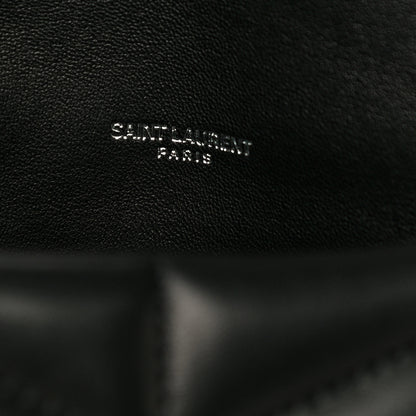 Saint Laurent Lambskin Quilted Toy Loulou Puffer Monogram Chain Satchel Black 6 of 11